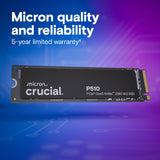 Crucial P510 1TB Gen5 NVMe SSD, Up to 11,000 MB/s, PCIe 5.0 M.2 2280 SSD, Internal Solid State Drive, Compatible with Laptop, CT1000P510SSD8
