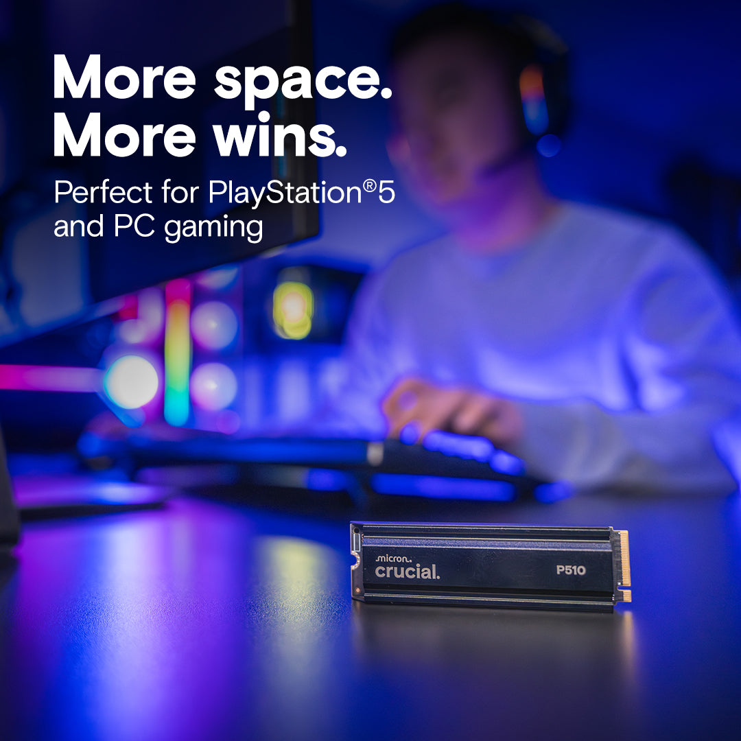 Crucial P510 2TB Gen5 NVMe SSD with Heatsink, Up to 11,000 MB/s, PCIe 5.0 M.2 2280 SSD, Internal Solid State Drive, Compatible with PS5 CT1000P510SSD5
