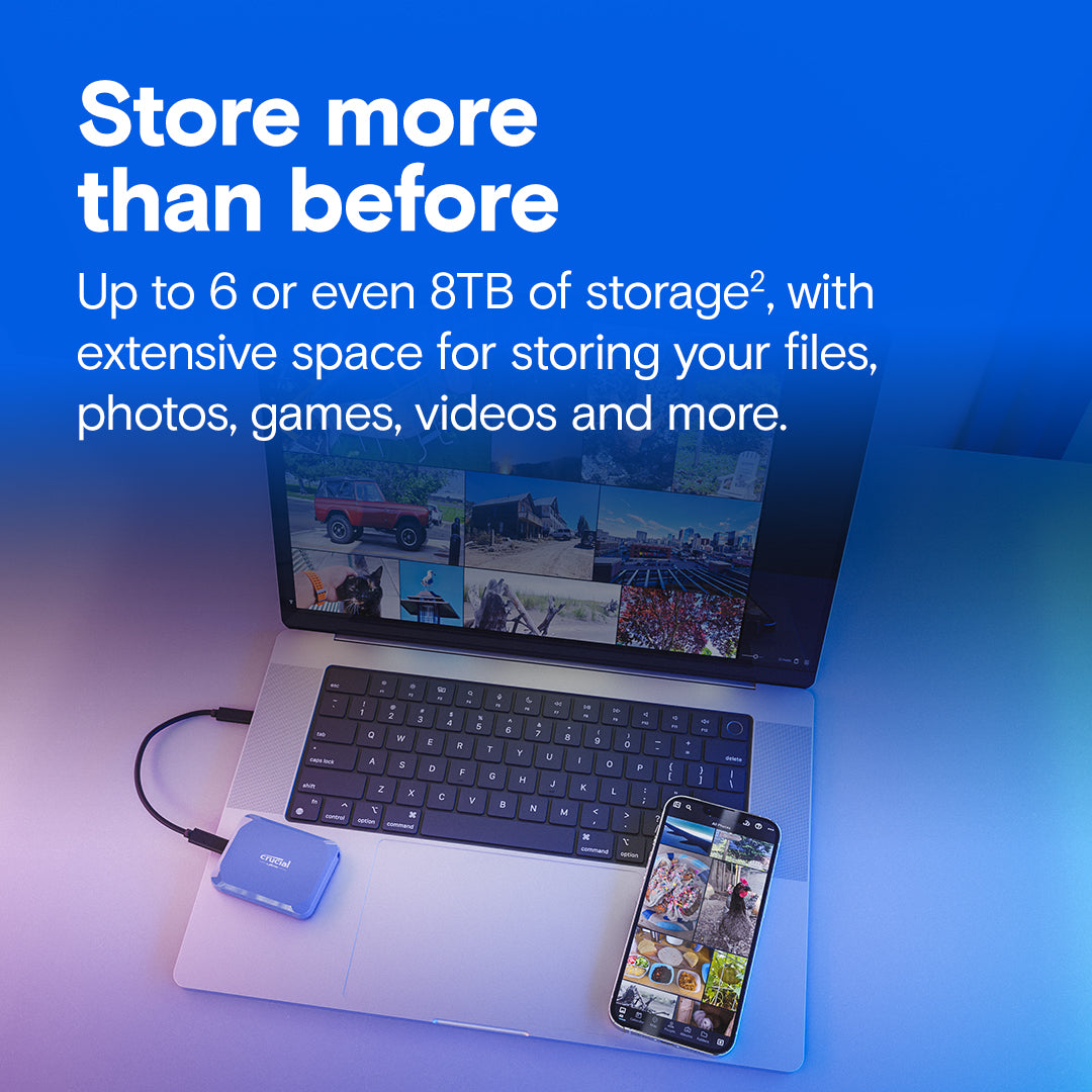 Crucial X10 2TB USB 3.2 Gen 2x2 SSD