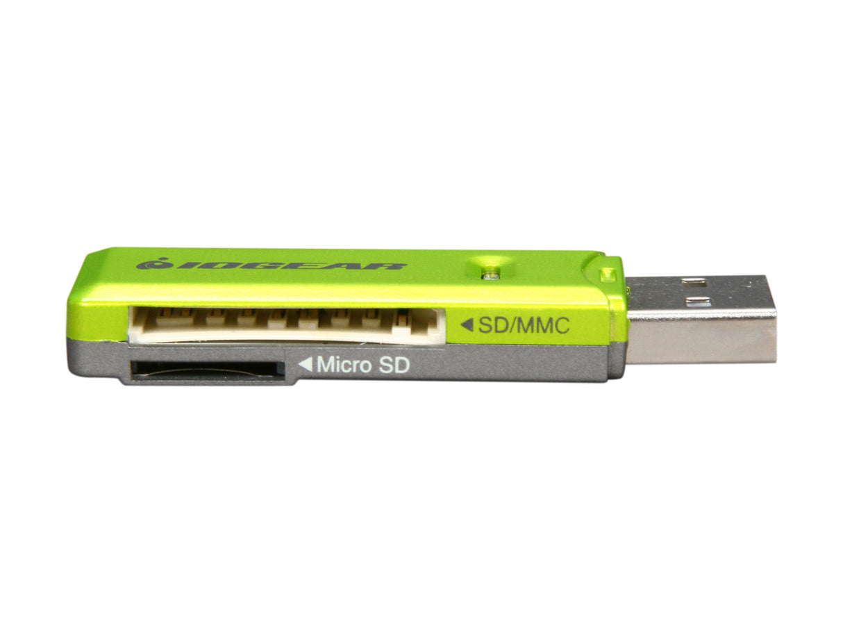 IOGEAR GFR204SD 10-in-1 USB 2.0 SD/ MicroSD/ MMC Card Reader/ Writer (Green/ Gray)