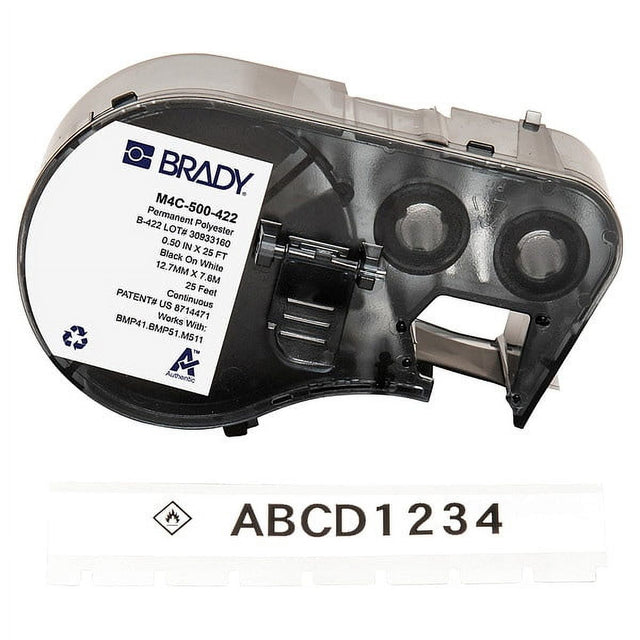 Brady Precut Label Roll Cartridge White Gloss M4C-500-422