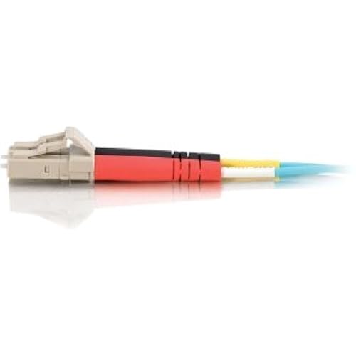 C2G 01117 OM3 Fiber Optic Cable - LC-LC 10Gb 50/125 Duplex Multimode PVC Fiber Cable, Aqua (49.2 Feet, 15 Meters)