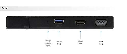 VisionTek VT100 Universal USB 3.0 Portable Dock (HDMI, VGA, Ethernet, SD/microSD and USB 3.0 Port for PC, MAC, & Chrome OS) - 901200