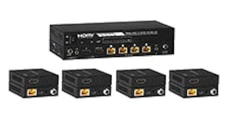 KanexPro HDMI® 1x4 Distribution Amplifier Over CAT5e/6 Outputs and PoC 60M