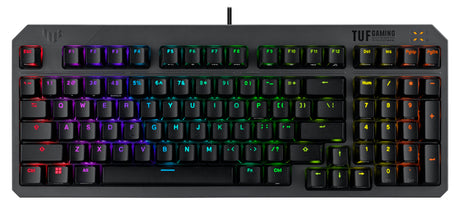 ASUS TUF Gaming K3 Gen II keyboard - compact 97-key layout, optical-mechanical RGB Red (Linear) switches, detachable top plate, and Aura Sync