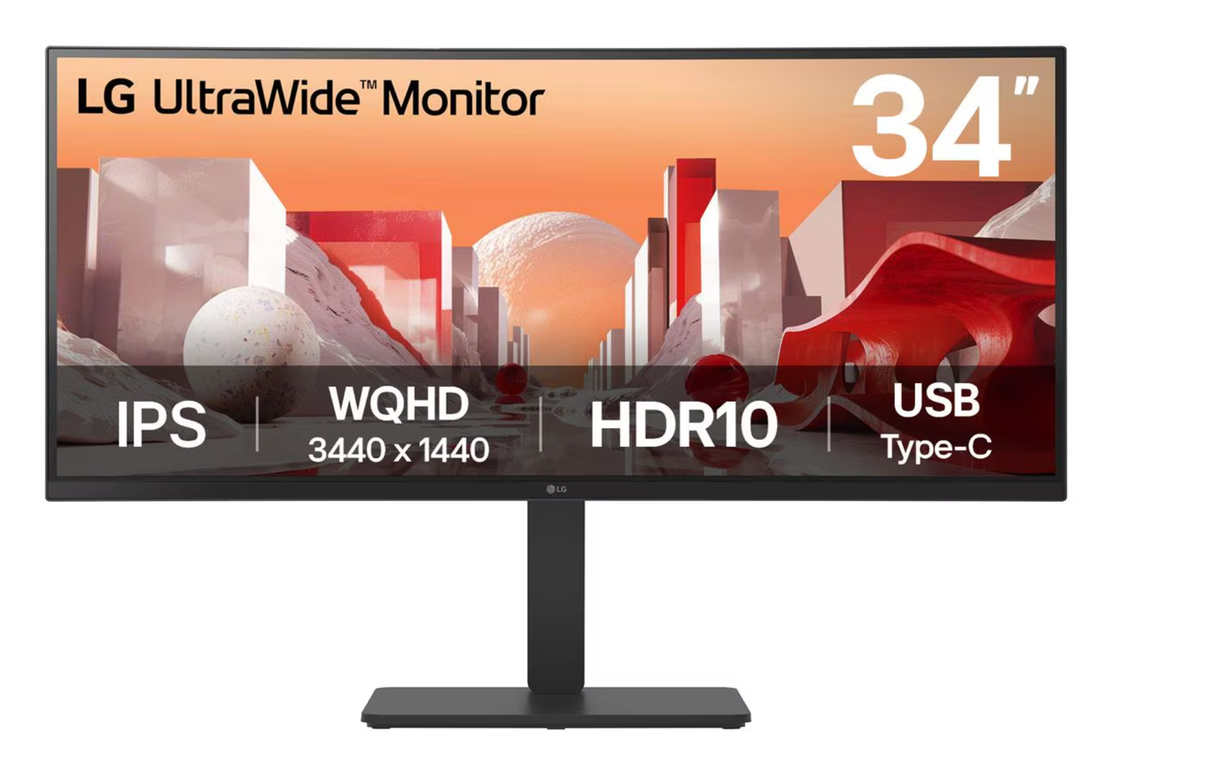 LG 34 UltraWide QHD Curved IPS Monitor with USB Type-C 34BA75QE-B