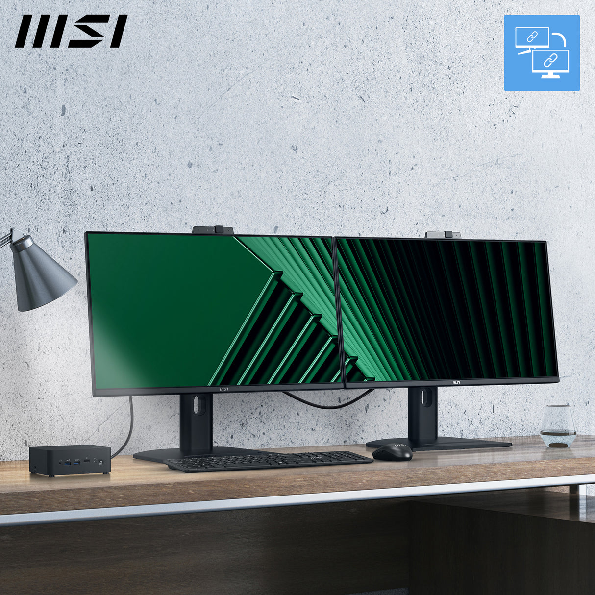 MSI PRO MP275QPDG, 27 IPS, QHD, 100hz, Height Adj. stand, Speaker, Webcam, Ethernet Interface - 1x LAN Port (1Gbps)