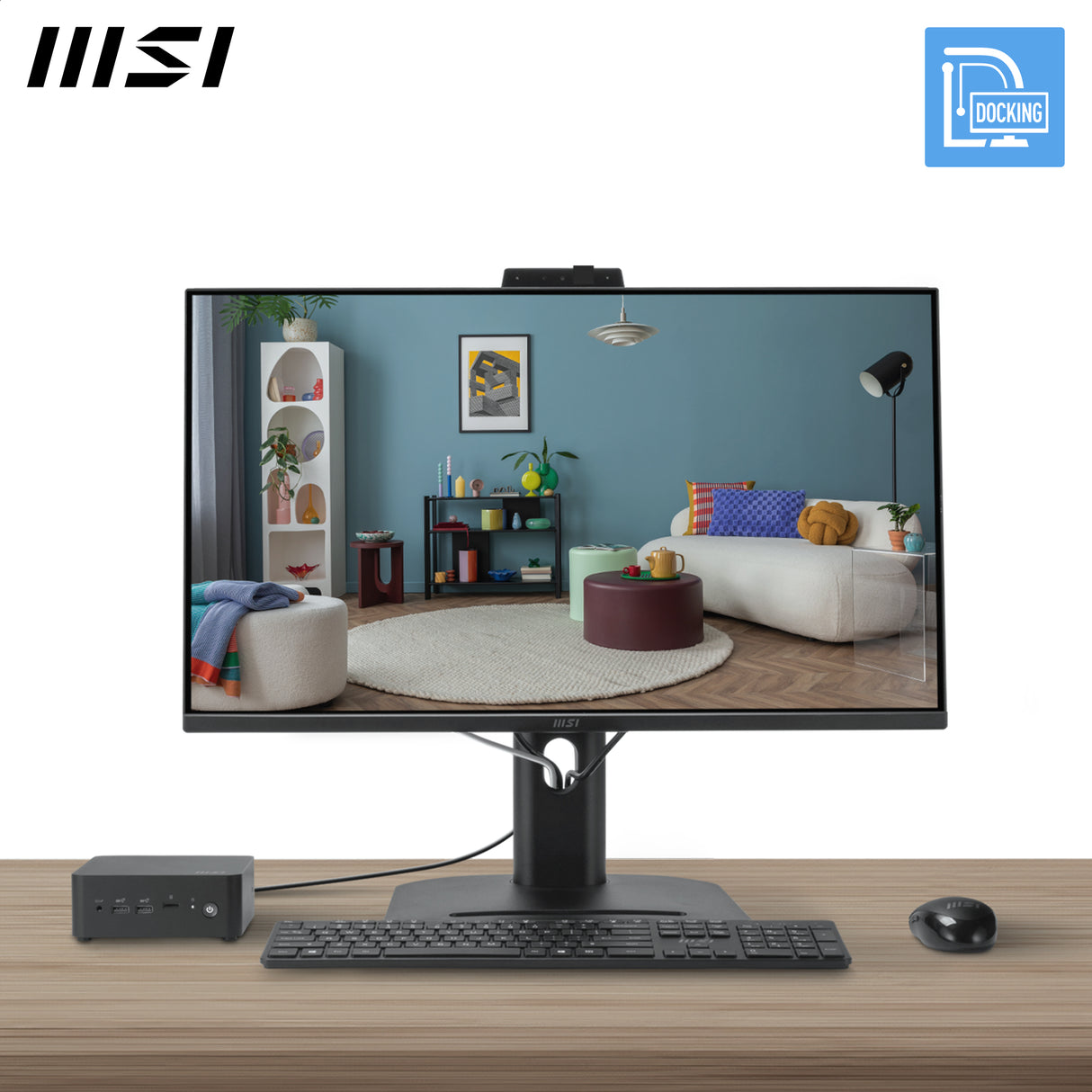 MSI PRO MP275QPDG, 27 IPS, QHD, 100hz, Height Adj. stand, Speaker, Webcam, Ethernet Interface - 1x LAN Port (1Gbps)