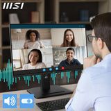MSI PRO MP275QPDG, 27 IPS, QHD, 100hz, Height Adj. stand, Speaker, Webcam, Ethernet Interface - 1x LAN Port (1Gbps)