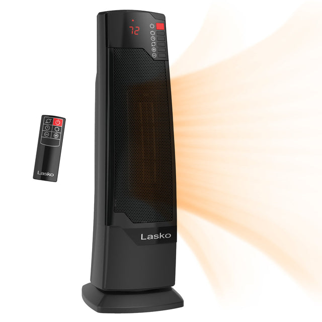 Lasko CT22835 1500W Ceramic Tower Space Heater With Remote – Black