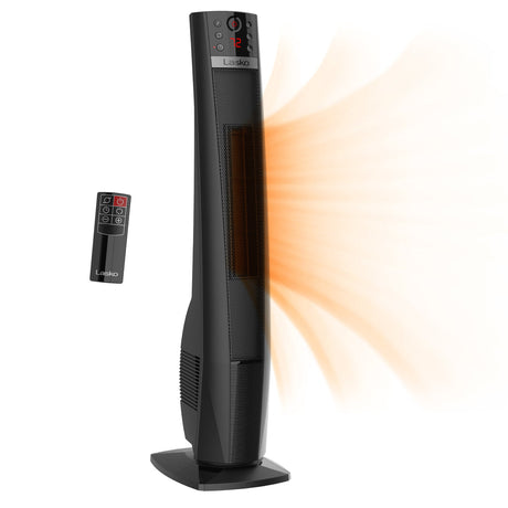 Lasko CT32791 32 Ceramic Tower Heater With Remote Control Black