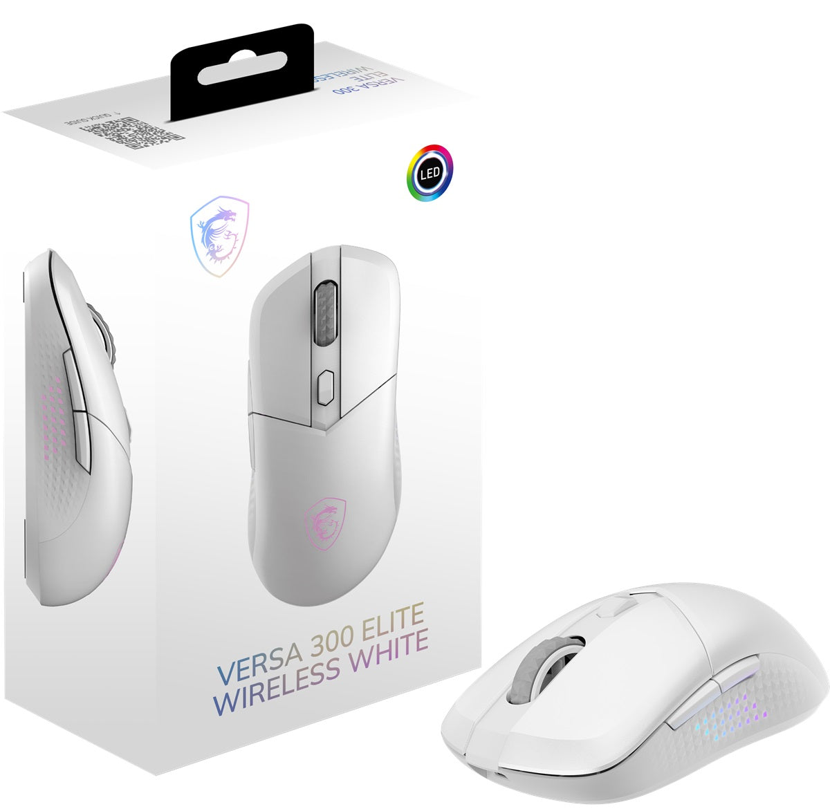 MSI VERSA 300 ELITE White Bluetooth / 2.4GHz / Wired Optical Wireless Gaming Mouse
