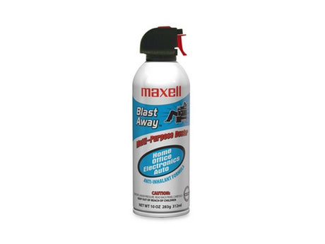 Maxell 190025 Blast Away Canned Air (Single Can) - 10 fl oz - Non-flammable - 1 Each - Blue, White