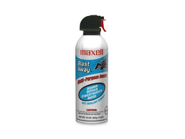 Maxell 190025 Blast Away Canned Air (Single Can) - 10 fl oz - Non-flammable - 1 Each - Blue, White