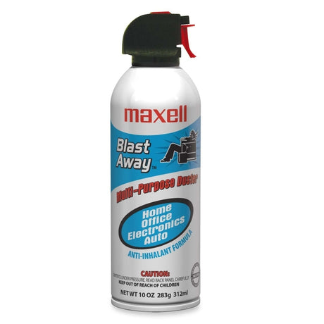 Maxell 190025 Blast Away Canned Air (Single Can) - 10 fl oz - Non-flammable - 1 Each - Blue, White