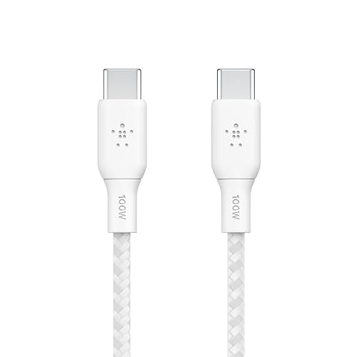 Belkin BoostCharge USB-C to USB-C Power Cable (2M, 6.6ft), Fast Charging Cable with 100W Power Delivery, USB-IF Certified, Compatible with MacBook Pro, Chromebook, Samsung Galaxy, iPad, & More - White