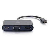 C2G USB-C® to 4K HDMI® and VGA Multiport Adapter with Power Delivery up to 60W - Black