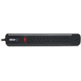 Tripp Lite Surge Protector Power Strip TL P74 RB 120V Right Angle 7 Outlet Black P118-000