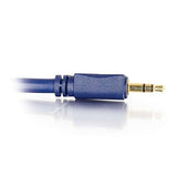 C2G 40603 Velocity 3.5mm M/M Stereo Audio Cable, Aux Cable, Blue (12 Feet, 3.65 Meters)