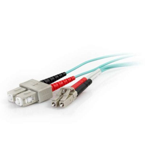 C2G 01009 2m LC-SC 40/100Gb 50/125 OM4 Duplex Multimode PVC Fiber Optic Cable - Aqua - Fiber Optic for Network Device - LC Male - SC Male - 40/100Gb - 50/125 - Duplex Multimode - OM4 - 40GBase-SR4, 100GBase-SR10 - 2m - Aqua