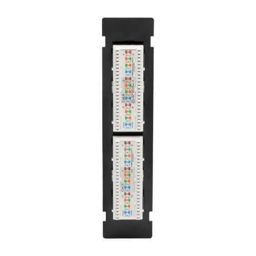 Tripp Lite Cat6 Wall-Mount PoE-Plus Compliant Patch Panel 12-Port 110/Krone 568A/B RJ45 Ethernet TAA 100W PoE+ Compatible