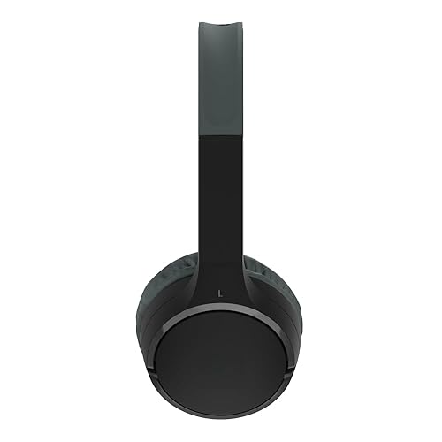 Belkin SoundForm Children's Mini Wireless Headphones with Built-in Microphone and Fun Sticker 30 Hours Playback - Study Holidays on Ear Headphones for iPhone, iPad, Galaxy, Black