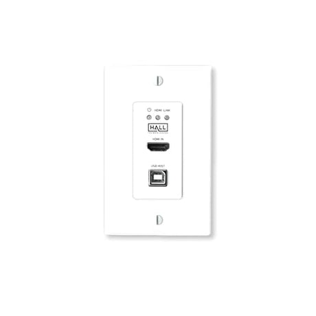 Hall Technologies HT-DSCV1-70-TX Single Gang High-Definition Baseband Transmission Wall Plate Transmitter and Receiver with USB Hub & Audio Extraction