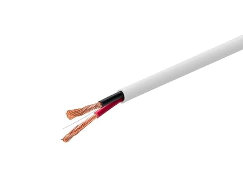 Monoprice 14AWG CL3 Rated 2-Conductor Speaker Wire - 250 Feet - White | Pure Bare Copper, for Car, Home Audio, Safety for Residential Class Buildings - Access Series