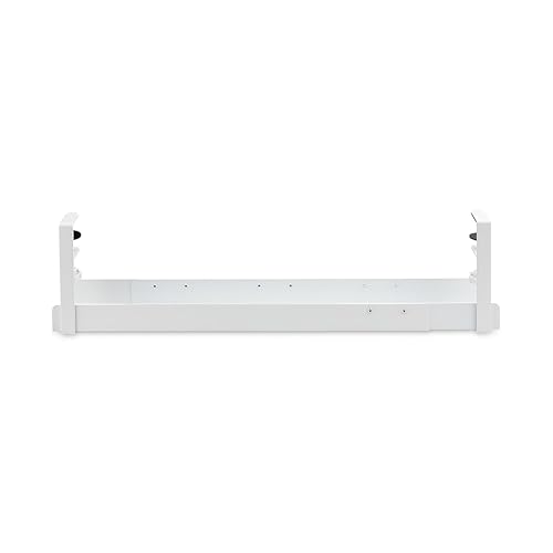 StarTech.com Under Desk Cable Management Tray, Length Adjustable, Clamp-On Installation, No Drilling Required, White White Adjustable Width