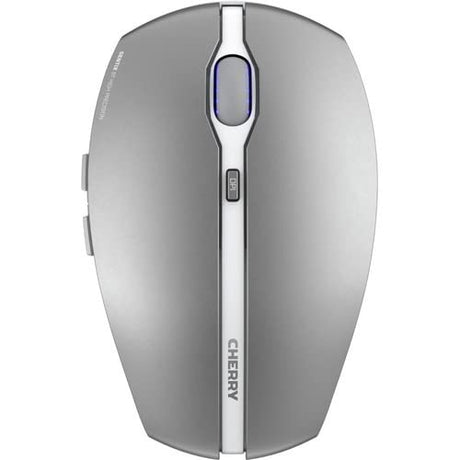 Cherry GENTIX BT Wireless Bluetooth Mouse, Multi-Device Function for up to 3 Devices, Switchable Resolution (1000/2000 DPI), 7 Buttons and Scroll Wheel, Battery Operated, Black (Frosted Silver)