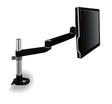 3M Single Monitor Mount, Adjustable Monitor Arm, for Monitors Up to 30lbs, Clamp or Grommet Mounting Single Monitor Adjustable
