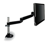 3M Single Monitor Mount, Adjustable Monitor Arm, for Monitors Up to 30lbs, Clamp or Grommet Mounting Single Monitor Adjustable