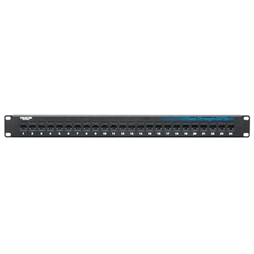 Black Box Feed-Through 24 Port Cat 5e Network Patch Panel - 24 x RJ-45