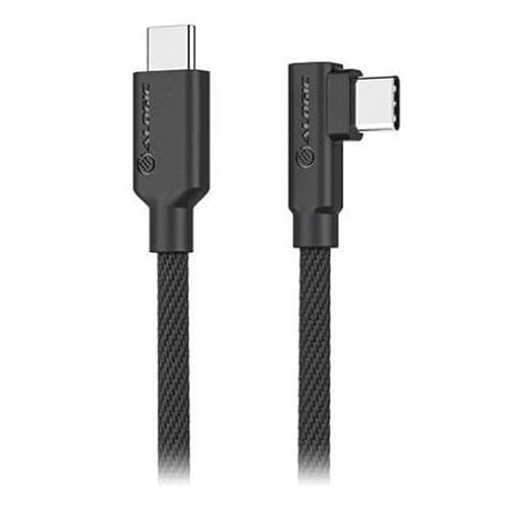 Alogic USB 2.0 Male to Male Elements Pro Right Angle USB-C to USB-C Cable, 1 Meter Length