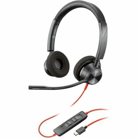 Poly Blackwire 3320 USB-C Headset TAA - Mono - USB Type C - Wired - 32 Ohm - 20 Hz - 20 kHz - On-Ear - Monaural - Supra-aural - 7.10 ft Cable - Omni-Directional Microphone - Noise Canceling - Black