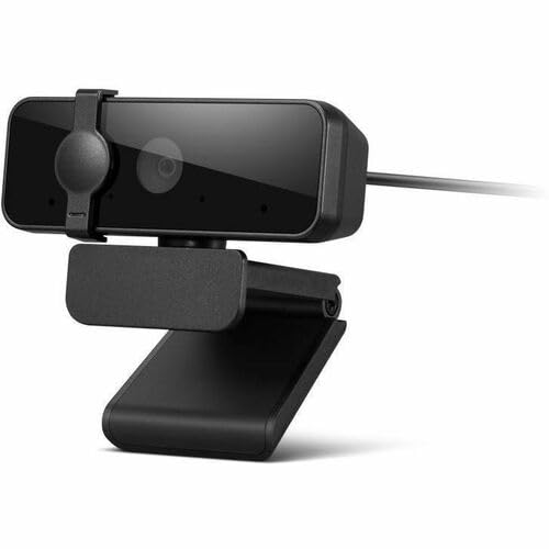 Lenovo Essential Webcam - 30 fps - Black - USB 2.0 Type A - Full HD - 1920 x 1080 Video - 85° Angle - Tripod Mount - Microphone - Windows 10, Windows 11, macOS, ChromeOS - Privacy Cap, Tripod Moun
