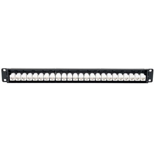 Tripp Lite 24 Port Rackmount Cat6a Feedthrough Patch Panel RJ45 Ethernet 1U (N254-024-6A), Black 24-Port Cat6a