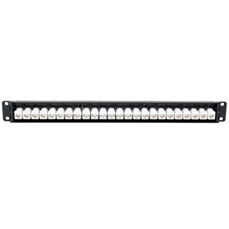 Tripp Lite 24 Port Rackmount Cat6a Feedthrough Patch Panel RJ45 Ethernet 1U (N254-024-6A), Black 24-Port Cat6a