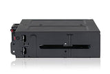 ICY DOCK Rugged 4 x 2.5 SAS/SATA HDD/SSD Mobile Rack Enclosure for 5.25 Bay (with Fan Control) | ToughArmor MB607SP-B