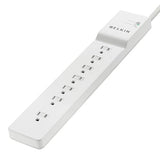 Belkin 7-Outlet Commercial Power Strip Surge Protector with 6-Foot Power Cord, 750 Joules (BE107000-06-CM) 6' 7-Outlet Power Strip