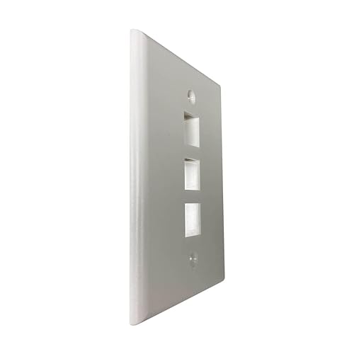Tripp Lite Safe-IT 3-Port Single-Gang Outlet Keystone Wall Plate, Electrical & AV Applications, Ivory Matte, TAA Compliant, Manufacturer's Warranty (N042AB-003-IVM)