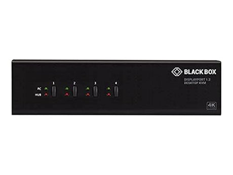 KVM Switch - 4-Port, Dual-Monitor, DisplayPort 1.2, 4K 60Hz, USB 3.1 Hub, Audio