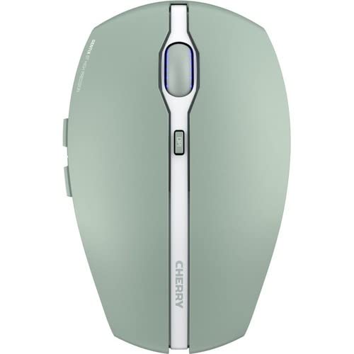 Cherry GENTIX BT Wireless Bluetooth Mouse, Multi-Device Function for up to 3 Devices, Switchable Resolution (1000/2000 DPI), 7 Buttons and Scroll Wheel, Battery Operated, Black (Agave Green)