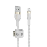Belkin BoostCharge Pro Flex Braided USB Type A to Lightning Cable (3M/10FT), MFi Certified Charging Cable for iPhone 14, 13, 12, 11, Pro, Max, Mini, SE, iPad and More - White