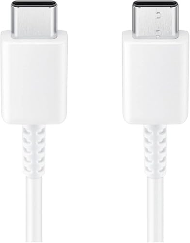 Samsung Galaxy Official (1m, White) USB-C to USB-C, Type-C to C Data Cable, Charging Cable, Compatible with Samsung 45W Supper Fast Charging, EP-DN975BWEGCA