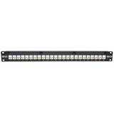 Tripp Lite 24 Port Rackmount Cat6a Feedthrough Patch Panel RJ45 Ethernet 1U (N254-024-6A), Black 24-Port Cat6a