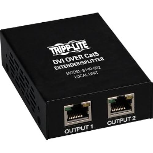 Tripp Lite B140-002 DVI Over Cat5 Extender/Splitter 2-Port TAA/GSA (Black)