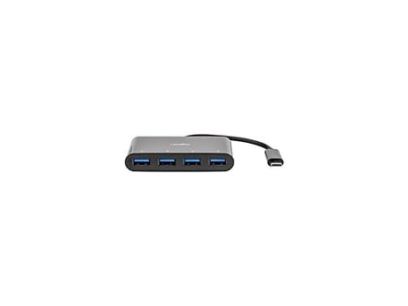 Rocstor Premium Portable 4 Port Hub - USB-C to 4X USB-A Slim Hub - USB 3.0 Hub - Bus Powered - Black - USB C to USB Type-A Hub - USB Type C - External - USB-C 3.1 to 4 USB Type-A 3.0 Port(s) USB-A