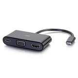 C2G USB-C® to 4K HDMI® and VGA Multiport Adapter with Power Delivery up to 60W - Black