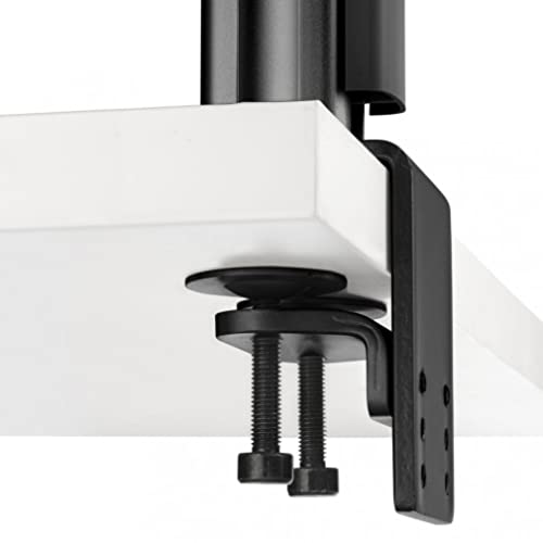 Atdec AWMS-2-LTH75-H-B Dual Stack Heavy Monitor Desk Mount - Flat and Curved up to 49in - VESA 75x75, 100x100 - Tool-Free Adjustable Monitor Height, tilt, pan - Quick Display Release, Black